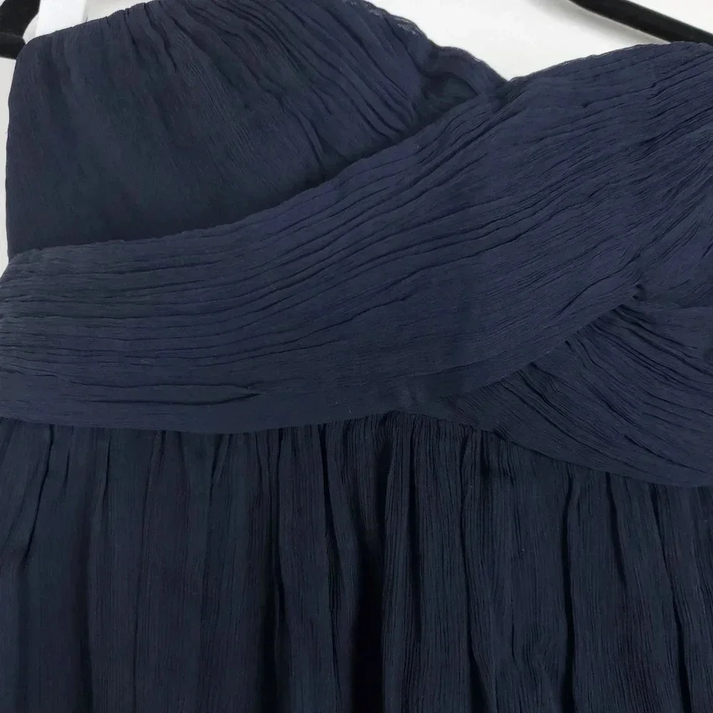 J. crew Taryn Silk Chiffon Dress In Navy 8